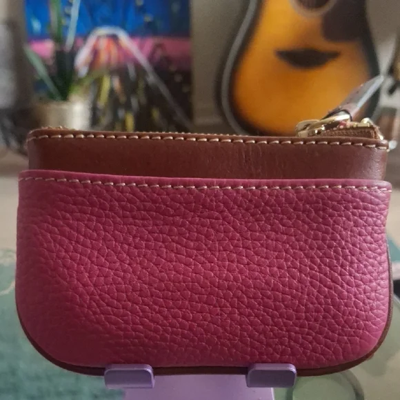 Dooney & Bourke Pebble Grain Coin Case-Hot Pink💓 - Picture 2 of 5